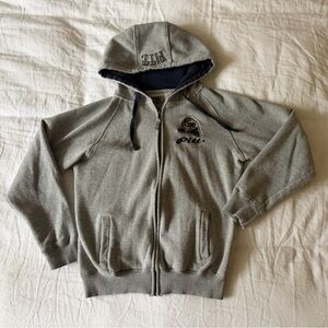 Stadium Athletics university of Pittsburgh, PITT, Gray and Navy full zip Hoodie